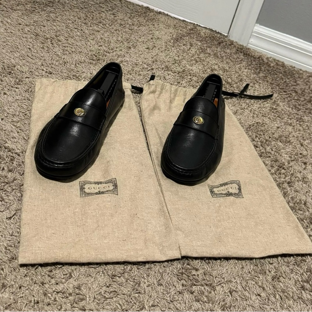 Mens GG Driver Loafers | Nappa Leather | Size G10 US11